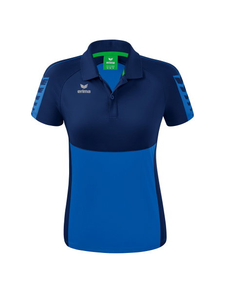 Erima Sport-Polo Six Wings (100% Polyester, taillierter Schnitt, schnelltrocknend) royalblau/navyblau Damen
